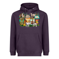 Plum goats coffee cups Heavyweight Hoodie - Zillion Design Studio