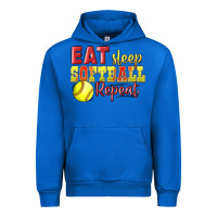 Cobalt Eat Sleep Softball Repeat Urban Hoodie - LillyAllenDesigns
