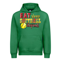 Emerald Eat Sleep Softball Repeat Urban Hoodie - LillyAllenDesigns