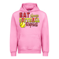 Fuchsia Pink Eat Sleep Softball Repeat Urban Hoodie - LillyAllenDesigns