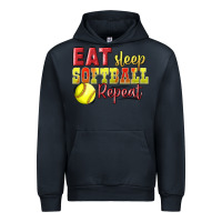 Navy Eat Sleep Softball Repeat Urban Hoodie - LillyAllenDesigns