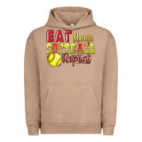 Pigment Burro Eat Sleep Softball Repeat Urban Hoodie - LillyAllenDesigns
