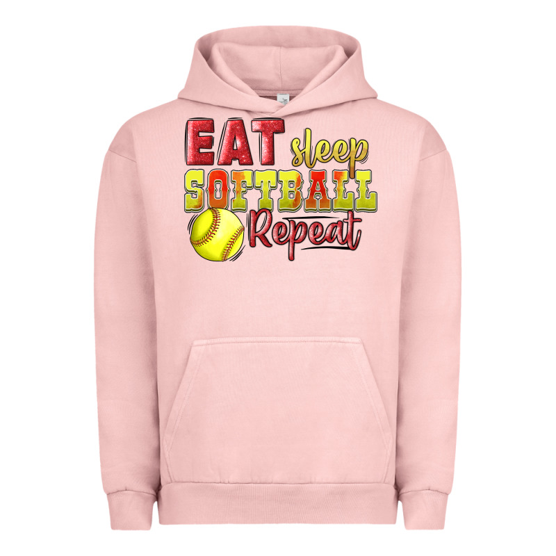 Eat Sleep Softball Repeat Urban Hoodie by LillyAllenDesigns | Teevron
