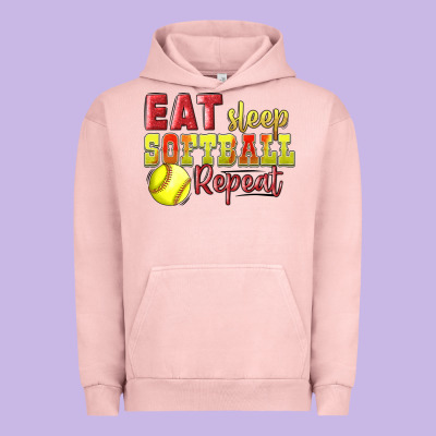 Eat Sleep Softball Repeat Urban Hoodie Designed By Lillyallendesigns
