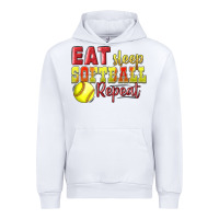 White Eat Sleep Softball Repeat Urban Hoodie - LillyAllenDesigns