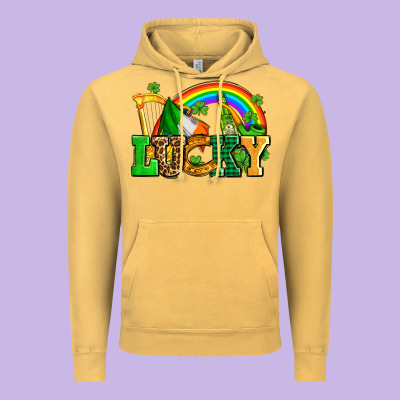 Lucky With St Patricks Elements Vintage Hoodie Designed By Adodesignshop