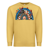 Antique Gold American rainbow 4th of july Premium Sweatshirt - CowGirlArtShop