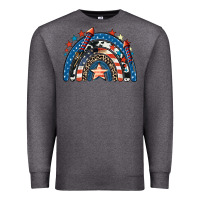 Charcoal Heather American rainbow 4th of july Premium Sweatshirt - CowGirlArtShop