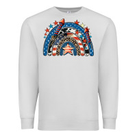 Dove Grey American rainbow 4th of july Premium Sweatshirt - CowGirlArtShop