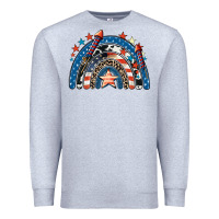 Heather Grey American rainbow 4th of july Premium Sweatshirt - CowGirlArtShop