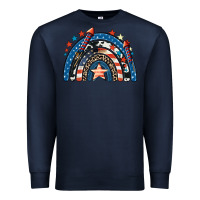 Navy American rainbow 4th of july Premium Sweatshirt - CowGirlArtShop