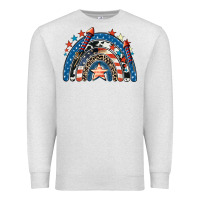 Oatmeal Heather American rainbow 4th of july Premium Sweatshirt - CowGirlArtShop