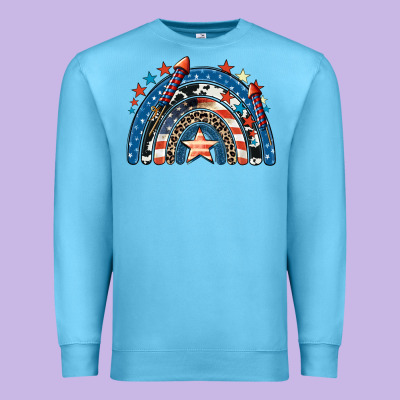 American Rainbow 4th Of July Premium Sweatshirt Designed By Cowgirlartshop