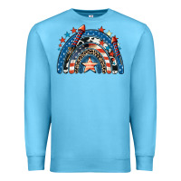 Ocean Blue American rainbow 4th of july Premium Sweatshirt - CowGirlArtShop