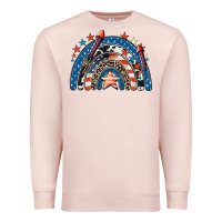 Pale Pink American rainbow 4th of july Premium Sweatshirt - CowGirlArtShop
