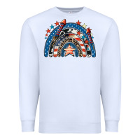 White American rainbow 4th of july Premium Sweatshirt - CowGirlArtShop