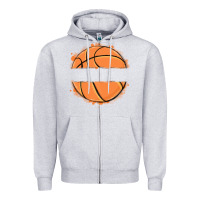 Heather Grey custom basketball Zipper Hoodie - MaliasSmallBusiness