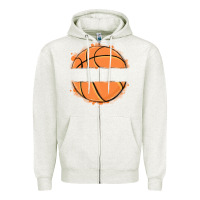 Oatmeal Heather custom basketball Zipper Hoodie - MaliasSmallBusiness