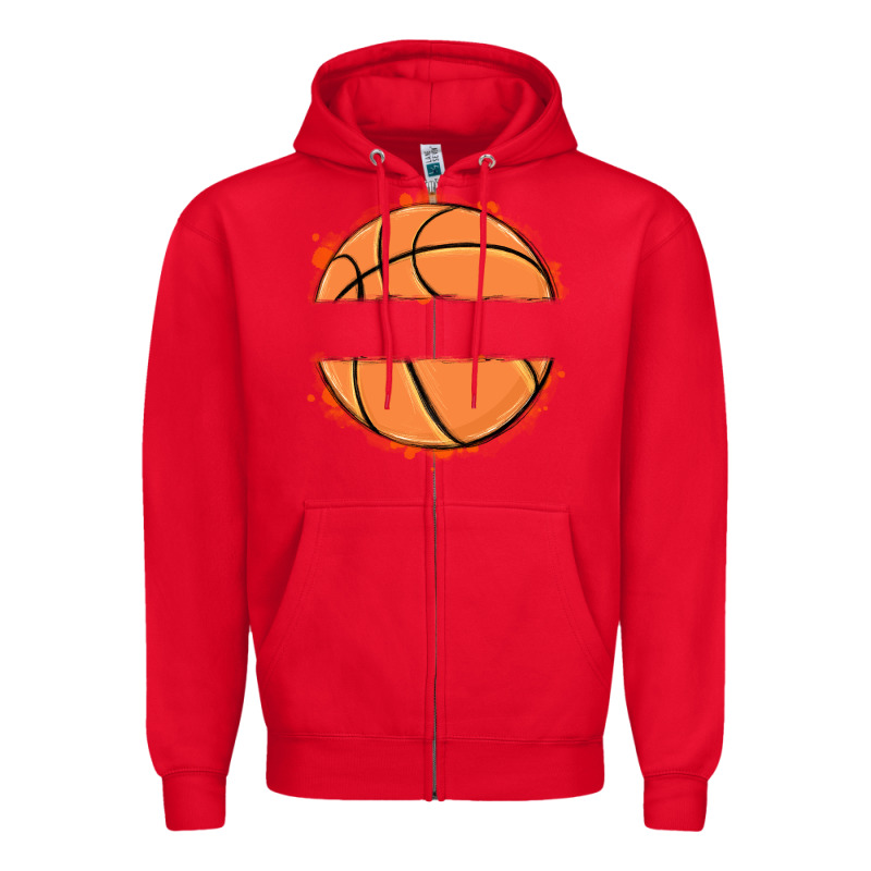 Custom Basketball Zipper Hoodie by MaliasSmallBusiness | Teevron