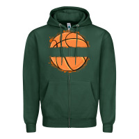 Sports Green custom basketball Zipper Hoodie - MaliasSmallBusiness