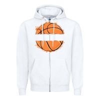 White custom basketball Zipper Hoodie - MaliasSmallBusiness