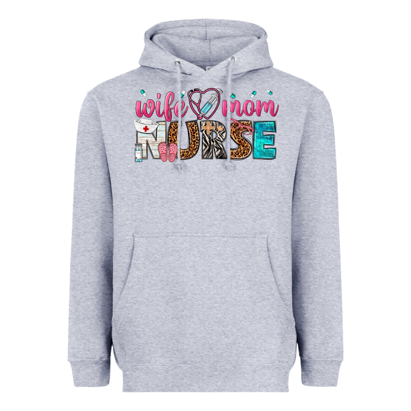 Wife Mom Nurse Heavyweight Hoodie by texasbilliewilder | Teevron