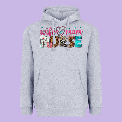 Wife Mom Nurse Heavyweight Hoodie Designed By Texasbilliewilder