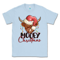 Dusty Blue mooey christmas Classic Tee - MaliasSmallBusiness