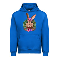 Cobalt western leopard and flowers easter bunny Urban Hoodie - Jasminsmagicworld