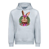 Heather Grey western leopard and flowers easter bunny Urban Hoodie - Jasminsmagicworld