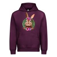 Mauve Wine western leopard and flowers easter bunny Urban Hoodie - Jasminsmagicworld