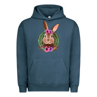 Pigment Midnight Navy western leopard and flowers easter bunny Urban Hoodie - Jasminsmagicworld