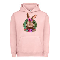 Pigment Salmon western leopard and flowers easter bunny Urban Hoodie - Jasminsmagicworld