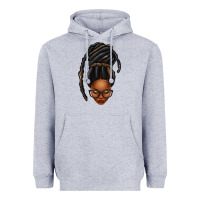 Heather Grey afro woman faux jumbo locs Heavyweight Hoodie - texasbilliewilder