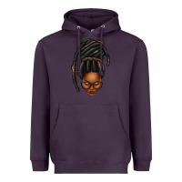 Plum afro woman faux jumbo locs Heavyweight Hoodie - texasbilliewilder