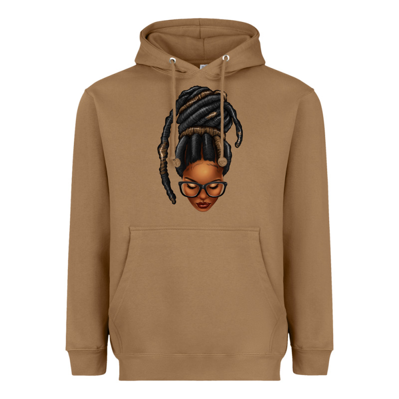 Afro Woman Faux Jumbo Locs Heavyweight Hoodie by texasbilliewilder | Teevron