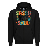 Black sassy little soul smiley Zipper Hoodie - MaliasSmallBusiness