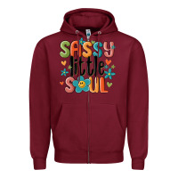 Burgundy sassy little soul smiley Zipper Hoodie - MaliasSmallBusiness