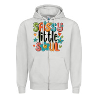 Dove Grey sassy little soul smiley Zipper Hoodie - MaliasSmallBusiness