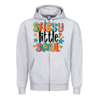 Heather Grey sassy little soul smiley Zipper Hoodie - MaliasSmallBusiness