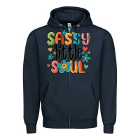 Navy sassy little soul smiley Zipper Hoodie - MaliasSmallBusiness