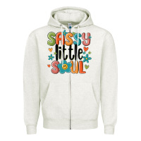 Oatmeal Heather sassy little soul smiley Zipper Hoodie - MaliasSmallBusiness