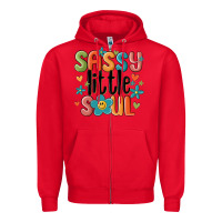 Red sassy little soul smiley Zipper Hoodie - MaliasSmallBusiness