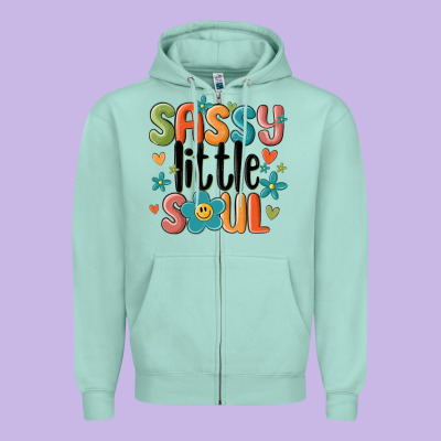 Zipper Hoodie sassy little soul smiley