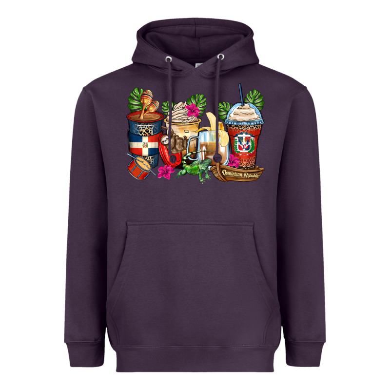Dominican Republic Coffee Cups Heavyweight Hoodie by Zillion Design Studio | Teevron