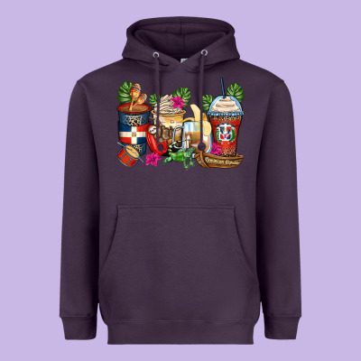 Dominican Republic Coffee Cups Heavyweight Hoodie Designed By Zillion Design Studio