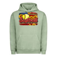 Pigment Oil Green Western American Flag Softball Urban Hoodie - LillyAllenDesigns