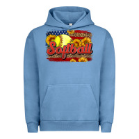 Pigment Pebble Blue Western American Flag Softball Urban Hoodie - LillyAllenDesigns