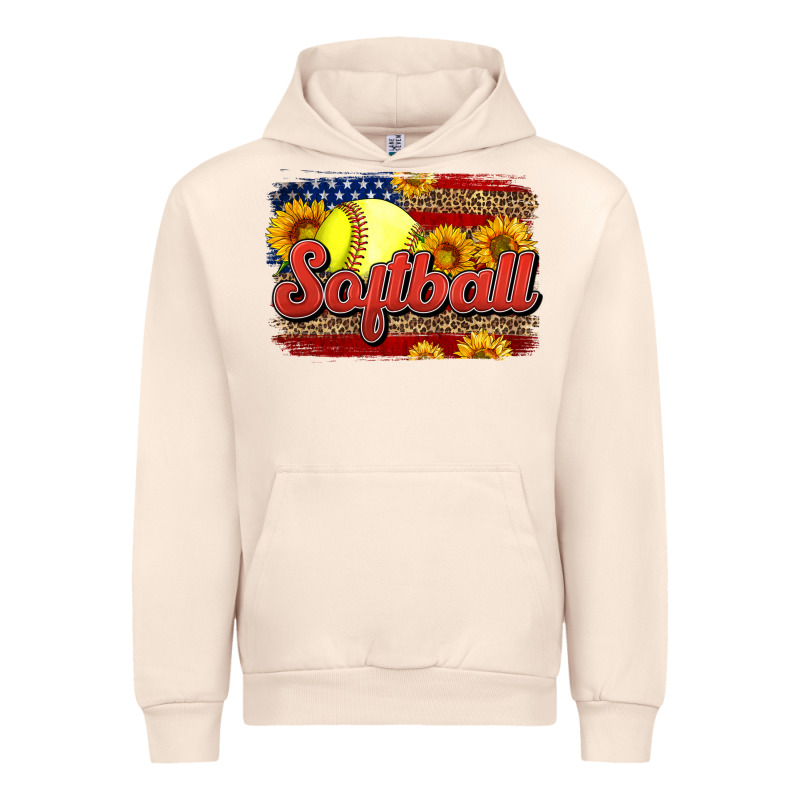 Western American Flag Softball Urban Hoodie by LillyAllenDesigns | Teevron