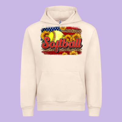 Western American Flag Softball Urban Hoodie Designed By Lillyallendesigns
